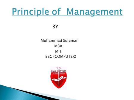 Principle of Management