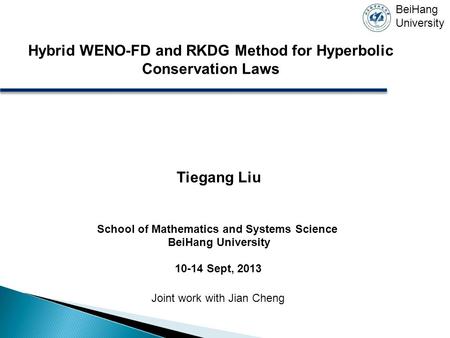 Hybrid WENO-FD and RKDG Method for Hyperbolic Conservation Laws