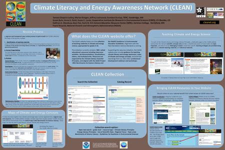 For each of the Climate Literacy and Energy Literacy Principles, a dedicated page on the CLEAN website summarizes the relevant scientific concepts and.