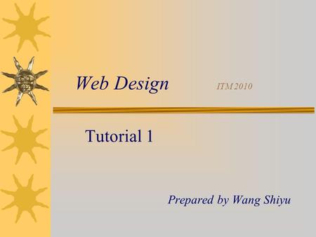 Web Design ITM 2010 Tutorial 1 Prepared by Wang Shiyu.