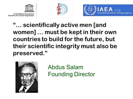 “… scientifically active men [and women] … must be kept in their own countries to build for the future, but their scientific integrity must also be preserved.”