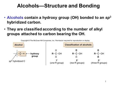 Alcohols—Structure and Bonding