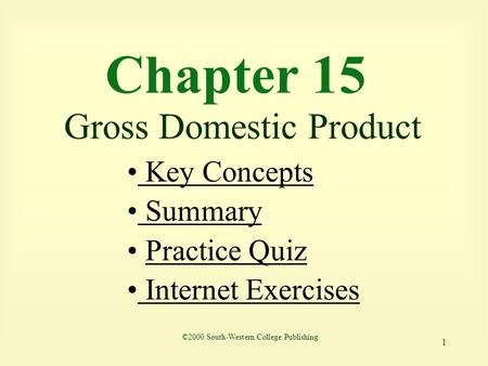 Chapter 15 Gross Domestic Product