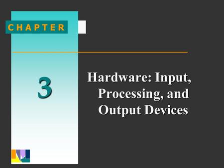 3 1 3 C H A P T E R Hardware: Input, Processing, and Output Devices.