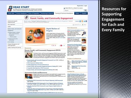 Resources for Supporting Engagement for Each and Every Family 1.