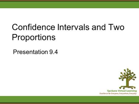 Confidence Intervals and Two Proportions Presentation 9.4.