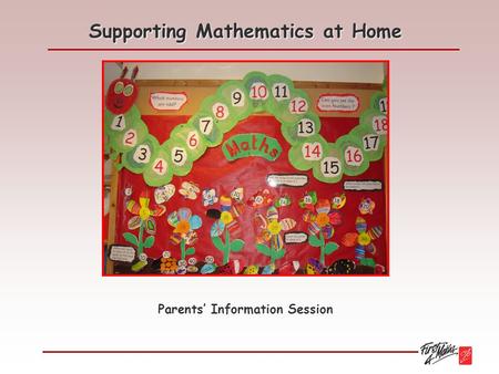 Supporting Mathematics at Home Parents’ Information Session.