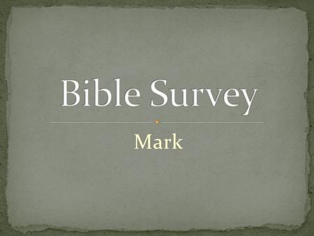 Mark. Title: 1. English – The Gospel According to Mark 2. Greek – kata. Ma,rkon.