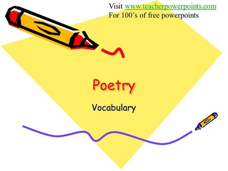 Poetry Vocabulary Visit