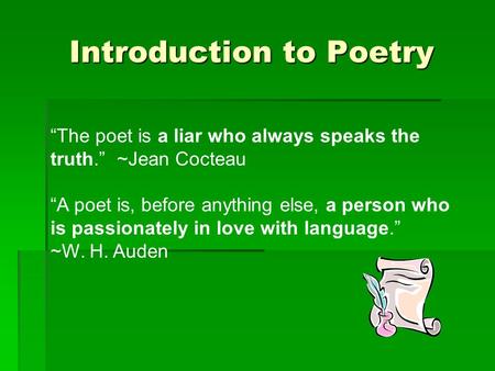 Introduction to Poetry