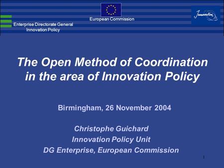 The Open Method of Coordination in the area of Innovation Policy