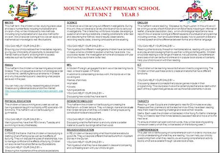 MOUNT PLEASANT PRIMARY SCHOOL AUTUMN 2 YEAR 5 MATHS This half term the children will be studying place value and basic number facts including multiplication.