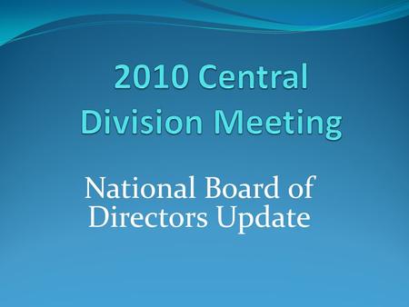 National Board of Directors Update. National Board of Directors 13 Board Members Elected by membership Challenge to get the membership to vote 3 year.