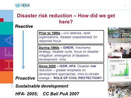 Disaster risk reduction – How did we get here?