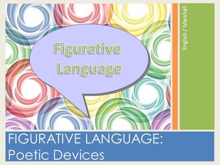 FIGURATIVE LANGUAGE: Poetic Devices English / Marshall.