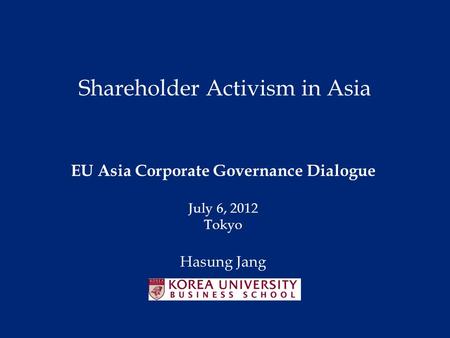 Shareholder Activism in Asia