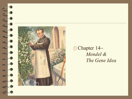 4 Chapter 14~ Mendel & The Gene Idea The Origins of Genetics 4 Heredity: the passing of traits from parents to offspring 4 Gregor Mendel did experiments.