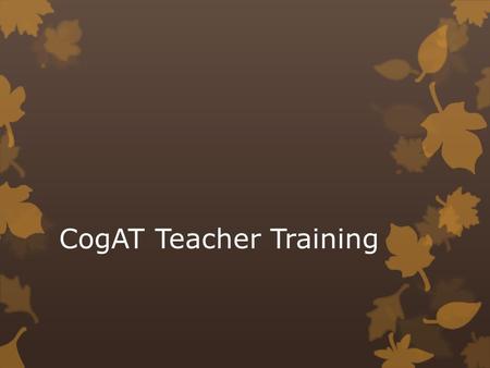 CogAT Teacher Training