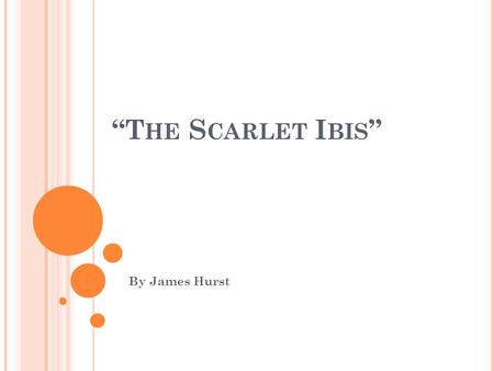 “T HE S CARLET I BIS ” By James Hurst. ... THE “C LOVE ” OF SEASONS Clove is a noun here – from the verb “to cleave” or to split. A cleaver is a knife.
