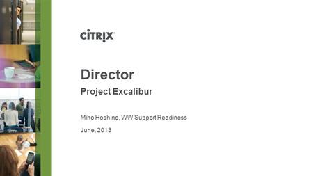 June, 2013 Director Project Excalibur Miho Hoshino, WW Support Readiness.