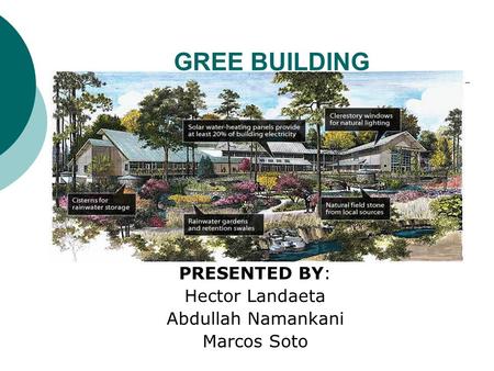GREE BUILDING PRESENTED BY: Hector Landaeta Abdullah Namankani Marcos Soto.
