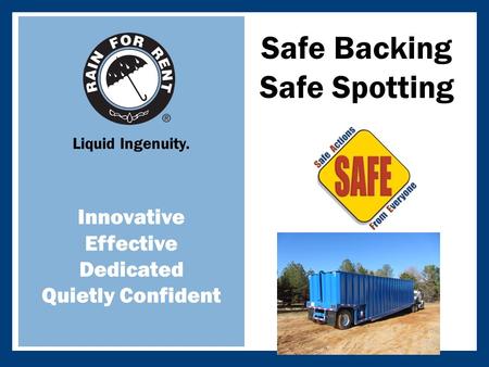 Safe Backing Safe Spotting