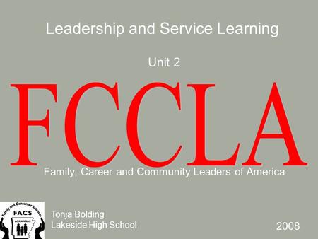 Unit 2 Family, Career and Community Leaders of America