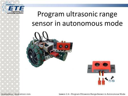 Program ultrasonic range sensor in autonomous mode