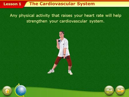 Lesson 1 The Cardiovascular System Any physical activity that raises your heart rate will help strengthen your cardiovascular system.