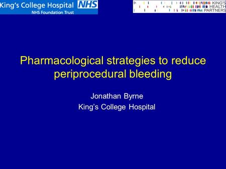 Pharmacological strategies to reduce periprocedural bleeding