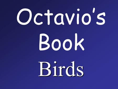 Birds Octavio’s Book Birds. Birds are warm-blooded creatures.