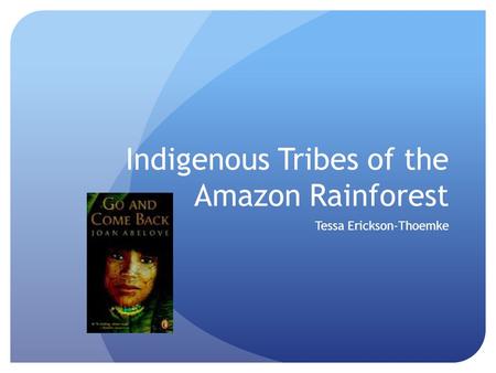Indigenous Tribes of the Amazon Rainforest Tessa Erickson-Thoemke.