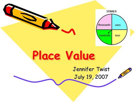 Place Value Jennifer Twist July 19, 2007. District/Elementary School Sweet Home Central School District: Heritage Heights Elementary School.