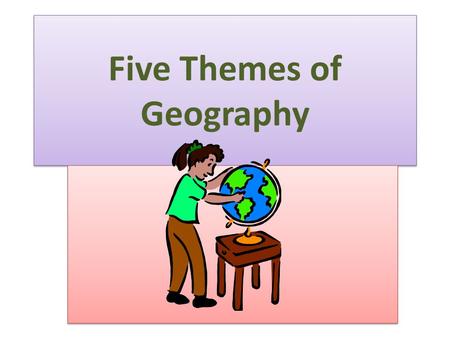 Five Themes of Geography. Location, location, location Where in the world is it? How do we find a place? To find the absolute location of a place we use.