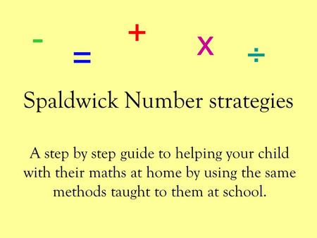 Spaldwick Number strategies
