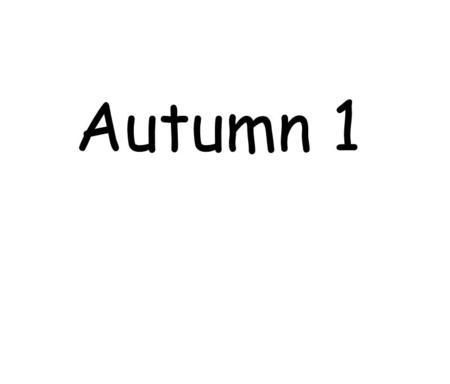 Autumn 1. Say the number names in order to 5 Know all the number bonds to 5 (then moving to 10) Know all the number bonds to 20 Know all the number bonds.