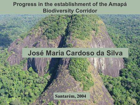 Progress in the establishment of the Amapá Biodiversity Corridor José Maria Cardoso da Silva Santarém, 2004.