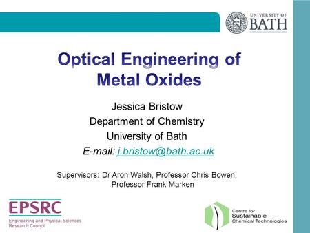 Optical Engineering of Metal Oxides