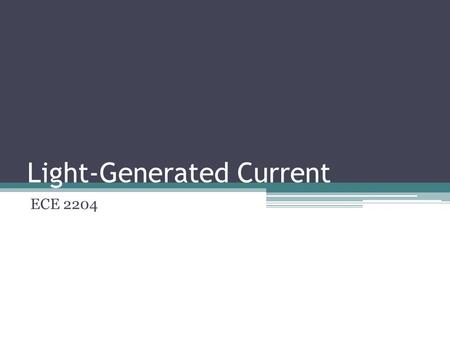 Light-Generated Current