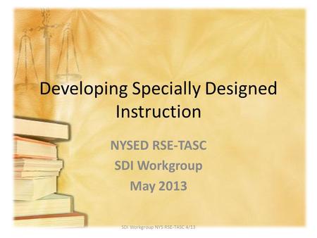 Developing Specially Designed Instruction