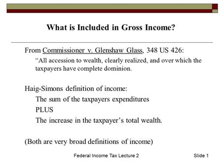 What is Included in Gross Income?