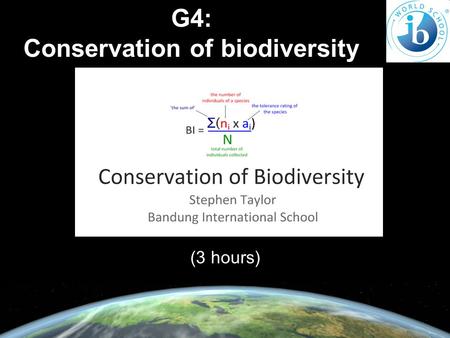 G4: Conservation of biodiversity (3 hours). G.4.1 Explain the use of biotic indices and indicator species in monitoring environmental change. Canary in.
