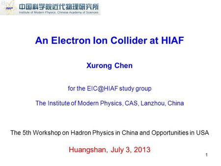 An Electron Ion Collider at HIAF