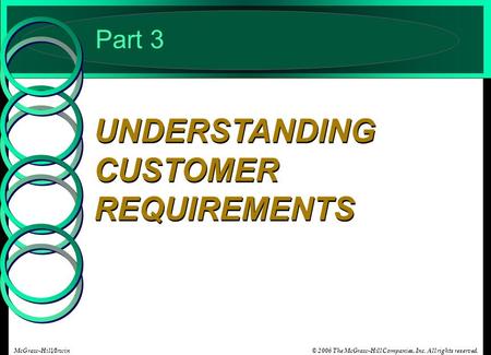 © 2006 The McGraw-Hill Companies, Inc. All rights reserved.McGraw-Hill/Irwin Part 3 UNDERSTANDING CUSTOMER REQUIREMENTS.