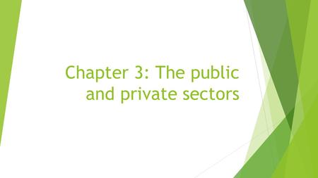 Chapter 3: The public and private sectors. The Private Sector  I. The Private Sector- includes 3 groups of economic decision makers  A. Households-
