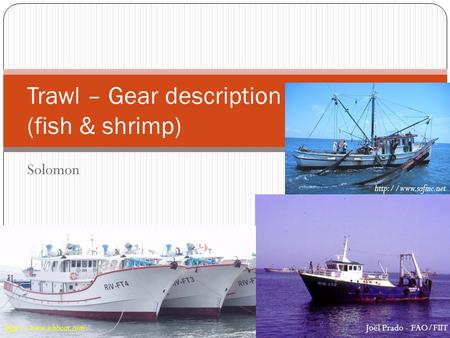 Solomon Trawl – Gear description (fish & shrimp)  Joël Prado - FAO/FIIT