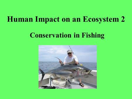 Human Impact on an Ecosystem 2 Conservation in Fishing.