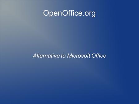 OpenOffice.org Alternative to Microsoft Office. 06/24/10 Steve Costello - BRCS2 What is OpenOffice.org?  Suite of Programs  Word Processor - Writer.