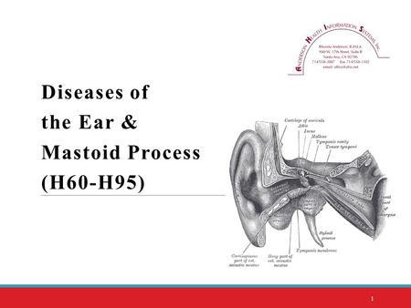 Diseases of the Ear & Mastoid Process (H60-H95)