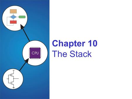 Chapter 10 The Stack. 10-2 Stack: An Abstract Data Type An important abstraction that you will encounter in many applications. We will describe two uses: